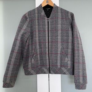 Intermix Plaid Bomber Jacket size M